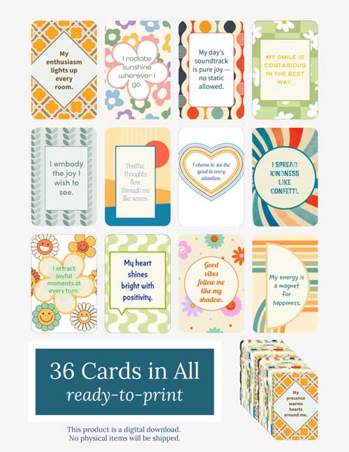 Good Vibes Positivity Affirmation Cards